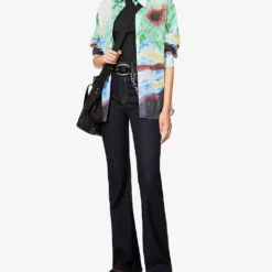 Rag & Bone Casey Flared High-rise Cotton-blend Jeans -Outlet Pique Style Store R04076900 RINSE ALT01