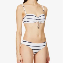 Bandeau Stripe Sweetheart-neckline Bikini Top -Outlet Pique Style Store R04077228 NAUTICAL ALT02