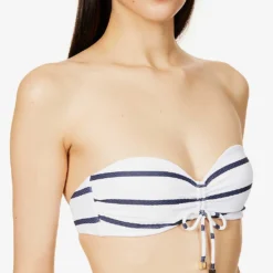 Bandeau Stripe Sweetheart-neckline Bikini Top -Outlet Pique Style Store R04077228 NAUTICAL ALT04