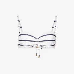 Bandeau Stripe Sweetheart-neckline Bikini Top