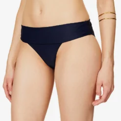 Fold Over Stretch-woven Bikini Bottoms -Outlet Pique Style Store R04077229 NAVY ALT02