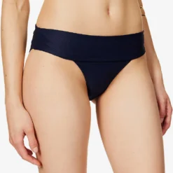 Fold Over Stretch-woven Bikini Bottoms -Outlet Pique Style Store R04077229 NAVY ALT04