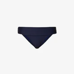 Fold Over Stretch-woven Bikini Bottoms