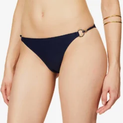 Ring Brand-tab Mid-rise Bikini Bottoms 9 Ring Brand-tab Mid-rise Bikini Bottoms -Outlet Pique Style Store R04077233 NAVY ALT04