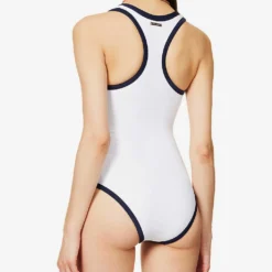 Bondi Beach Contrast-trim Swimsuit -Outlet Pique Style Store R04077235 WHITENAVY ALT03