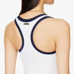 Bondi Beach Contrast-trim Swimsuit -Outlet Pique Style Store R04077235 WHITENAVY ALT05