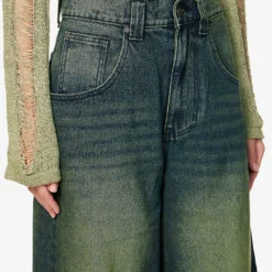 Jaded London Colossus Gradient-pattern Wide-leg High-rise Jeans -Outlet Pique Style Store R04077335 BLUESANDBLASTWASH ALT04