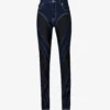 Mugler Spiral Seam-embellished Skinny High-rise Stretch-denim Jeans