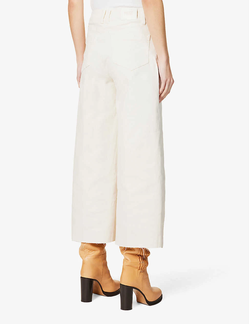 Paige Frankie Raw-hem Wide-leg High-rise Stretch-denim Jeans 4 Paige Frankie Raw-hem Wide-leg High-rise Stretch-denim Jeans - Image 4