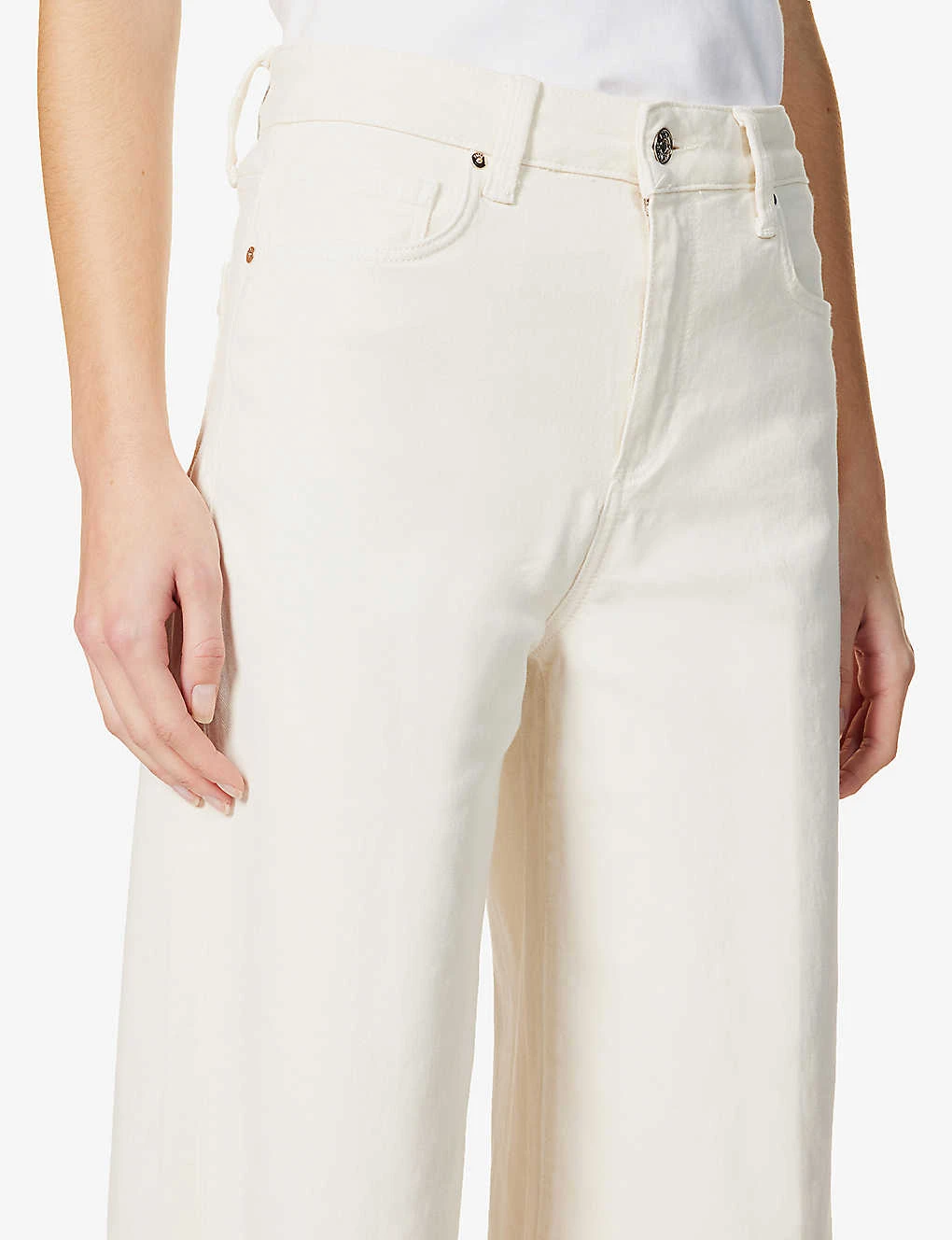 Paige Frankie Raw-hem Wide-leg High-rise Stretch-denim Jeans 5 Paige Frankie Raw-hem Wide-leg High-rise Stretch-denim Jeans - Image 5