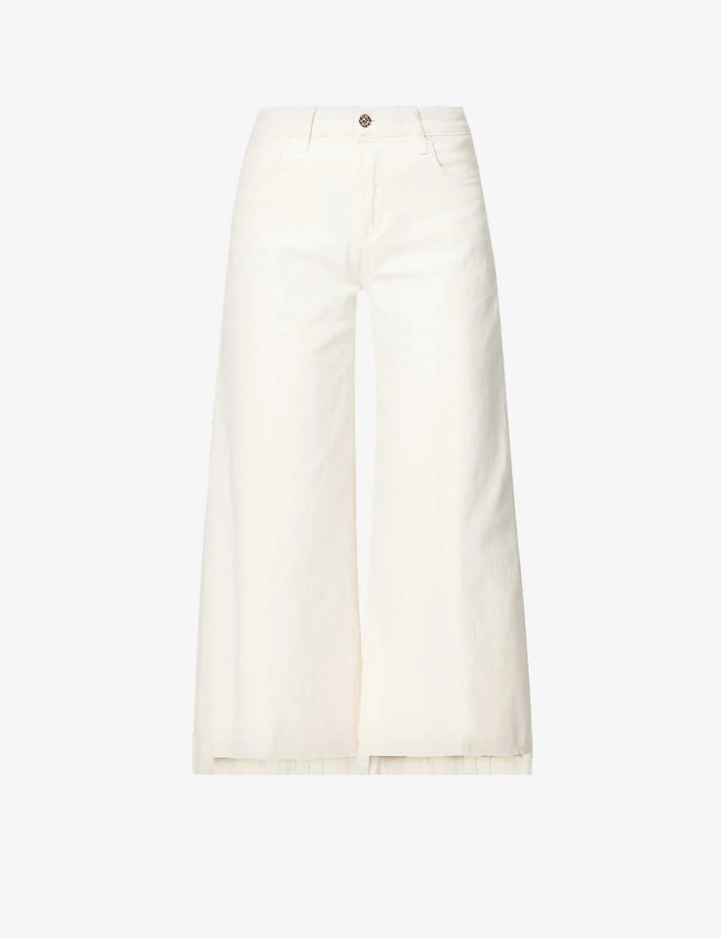 Paige Frankie Raw-hem Wide-leg High-rise Stretch-denim Jeans 1 Paige Frankie Raw-hem Wide-leg High-rise Stretch-denim Jeans