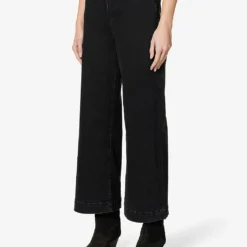 Paige Flaunt Spotlight Wide-leg High-rise Stretch-denim Jeans -Outlet Pique Style Store R04078778 DARKOBSIDIAN ALT02