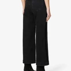Paige Flaunt Spotlight Wide-leg High-rise Stretch-denim Jeans -Outlet Pique Style Store R04078778 DARKOBSIDIAN ALT03