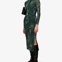 Whistles Night Cat Animal-print Stretch-mesh Midi Skirt -Outlet Pique Style Store R04082101 MULTICOLOURED ALT01