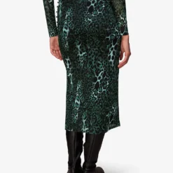 Whistles Night Cat Animal-print Stretch-mesh Midi Skirt -Outlet Pique Style Store R04082101 MULTICOLOURED ALT03