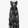 AllSaints Tatum Mia Floral-print Cut-out Crepe Midi Dress