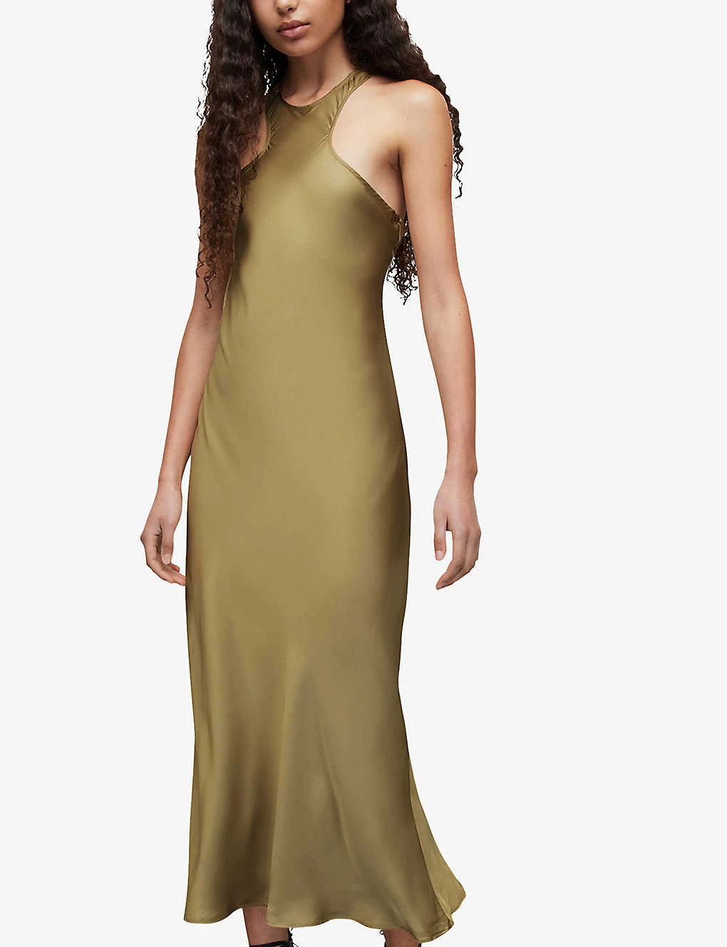 AllSaints Betina Racerback Satin Maxi Dress 3 AllSaints Betina Racerback Satin Maxi Dress - Image 3