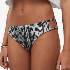 AllSaints Heidi Ines Low-rise Stretch Recycled-polyamide Bikini Bottoms -Outlet Pique Style Store R04085128 WHITEMONO ALT04