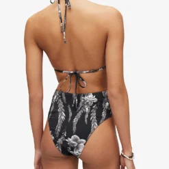 AllSaints Peri Mia Cut-out Stretch Recycled-polyamide Swimsuit -Outlet Pique Style Store R04085129 BLACKWHITE ALT03