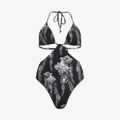 AllSaints Peri Mia Cut-out Stretch Recycled-polyamide Swimsuit