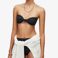 AllSaints Emma Bandeau Knot Bikini Top -Outlet Pique Style Store R04085130 LIQUIDBLACK ALT04
