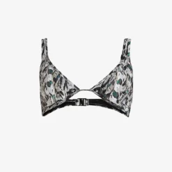 AllSaints Heidi Ines Graphic-print V-neck Stretch-woven Bikini
