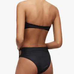 AllSaints Emma Knot High-rise Bikini Bottoms 8 AllSaints Emma Knot High-rise Bikini Bottoms -Outlet Pique Style Store R04085162 LIQUIDBLACK ALT03