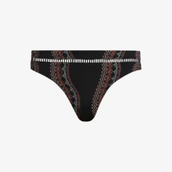 AllSaints Gorah Geometric-print Stretch Recycled-nylon Bikini Bottoms
