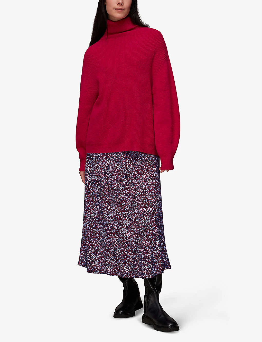 Whistles Floral Garden Bias-cut Viscose Skirt 2 Whistles Floral Garden Bias-cut Viscose Skirt - Image 2