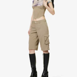 Dune Flap-pocket Stretch-woven Shorts 6 Dune Flap-pocket Stretch-woven Shorts -Outlet Pique Style Store R04086803 SAGE ALT01