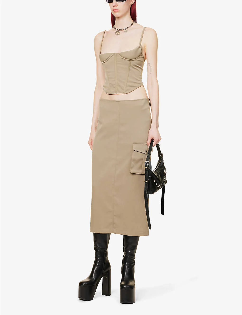 Suki Flap-pocket Slim-fit Stretch-woven Skirt 2 Suki Flap-pocket Slim-fit Stretch-woven Skirt - Image 2