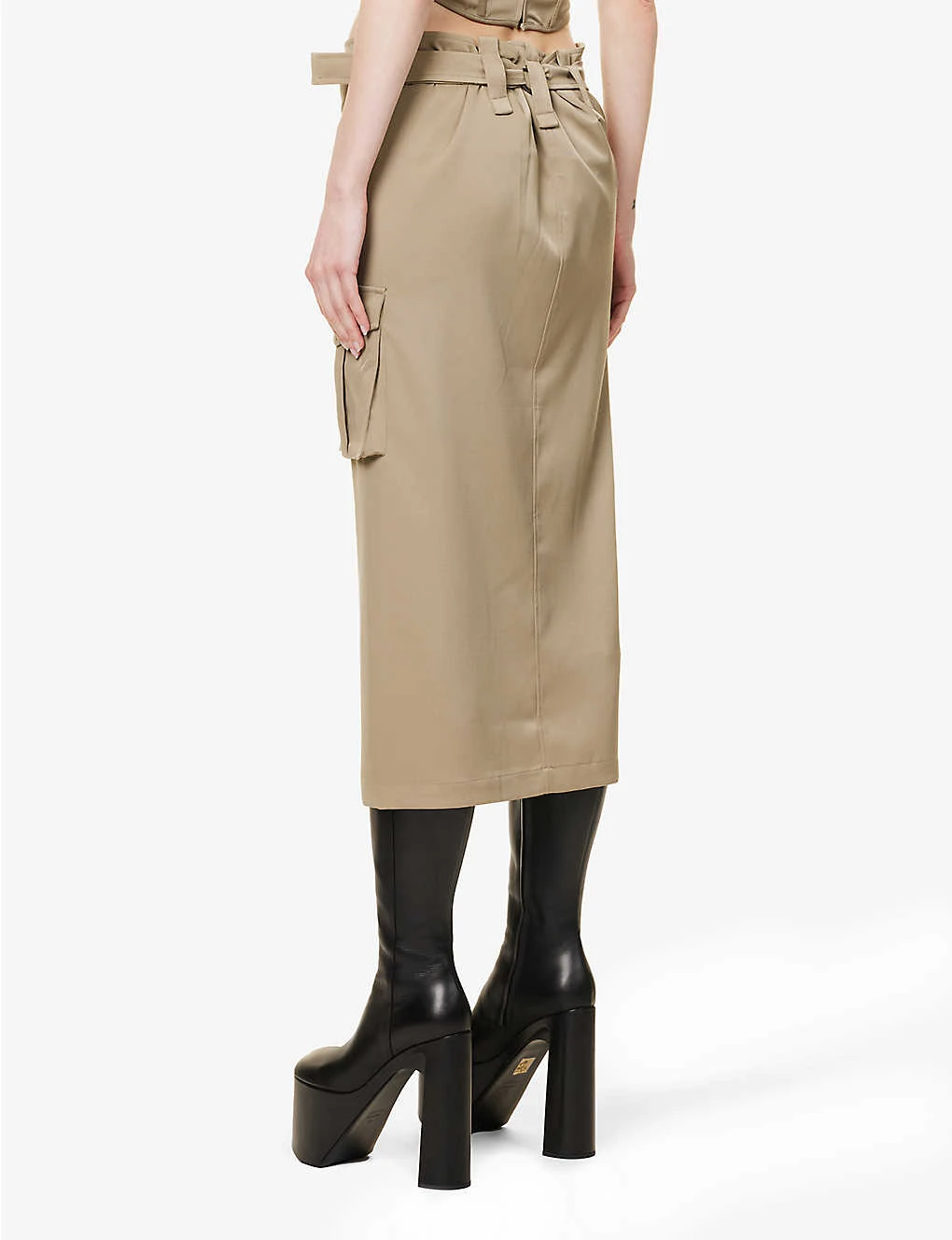 Suki Flap-pocket Slim-fit Stretch-woven Skirt 4 Suki Flap-pocket Slim-fit Stretch-woven Skirt - Image 4