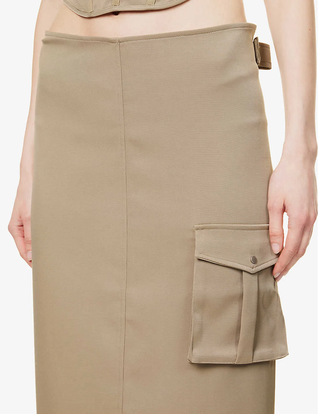 Suki Flap-pocket Slim-fit Stretch-woven Skirt 6 Suki Flap-pocket Slim-fit Stretch-woven Skirt - Image 6