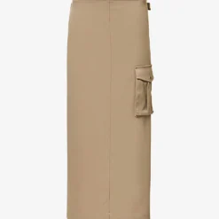 Suki Flap-pocket Slim-fit Stretch-woven Skirt