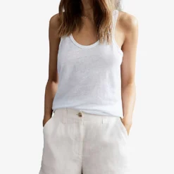 Reiss Demi Patch-pocket Linen Shorts -Outlet Pique Style Store R04086958 WHITE ALT02