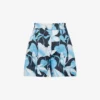 Reiss Sky Floral-print Mid-rise Linen Shorts