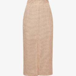 Reiss Brooklyn Stud-embellished Woven Midi Skirt