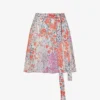 Reiss Elle Meadow-print Waist-tie Woven Mini Skirt