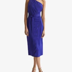 Reiss Flora One-shoulder Satin Midi Dress -Outlet Pique Style Store R04087004 PURPLE ALT02