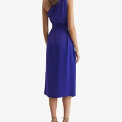 Reiss Flora One-shoulder Satin Midi Dress -Outlet Pique Style Store R04087004 PURPLE ALT03