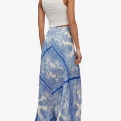 AllSaints Slvina Rafaela Paisley-print Woven Midi Skirt -Outlet Pique Style Store R04087364 BLUE ALT03