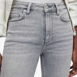 AllSaints Dax Washed Slim-leg Mid-rise Stretch-denim Jeans -Outlet Pique Style Store R04087384 SNOWGREY ALT04