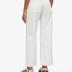 AllSaints Hailey Destroy High-rise Tapered-leg Organic-cotton Jeans -Outlet Pique Style Store R04087409 WHITE ALT03