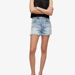 AllSaints Libby High-rise Stretch-denim Shorts 7 AllSaints Libby High-rise Stretch-denim Shorts -Outlet Pique Style Store R04087414 INDIGOBLUE ALT01
