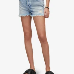 AllSaints Libby High-rise Stretch-denim Shorts 8 AllSaints Libby High-rise Stretch-denim Shorts -Outlet Pique Style Store R04087414 INDIGOBLUE ALT02