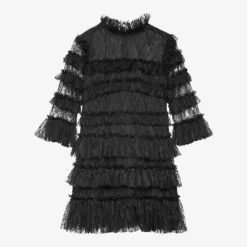 By Malina Carmine Tiered Lace Mini Dress