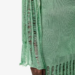 Dropped-hem Relaxed-fit Knitted Maxi Dress -Outlet Pique Style Store R04089684 GREEN ALT04
