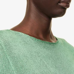 Dropped-hem Relaxed-fit Knitted Maxi Dress -Outlet Pique Style Store R04089684 GREEN ALT05