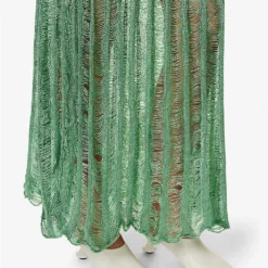 Dropped-hem Relaxed-fit Knitted Maxi Dress -Outlet Pique Style Store R04089684 GREEN ALT06