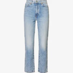Abigail Faded-wash Straight Mid-rise Stretch-denim Jeans